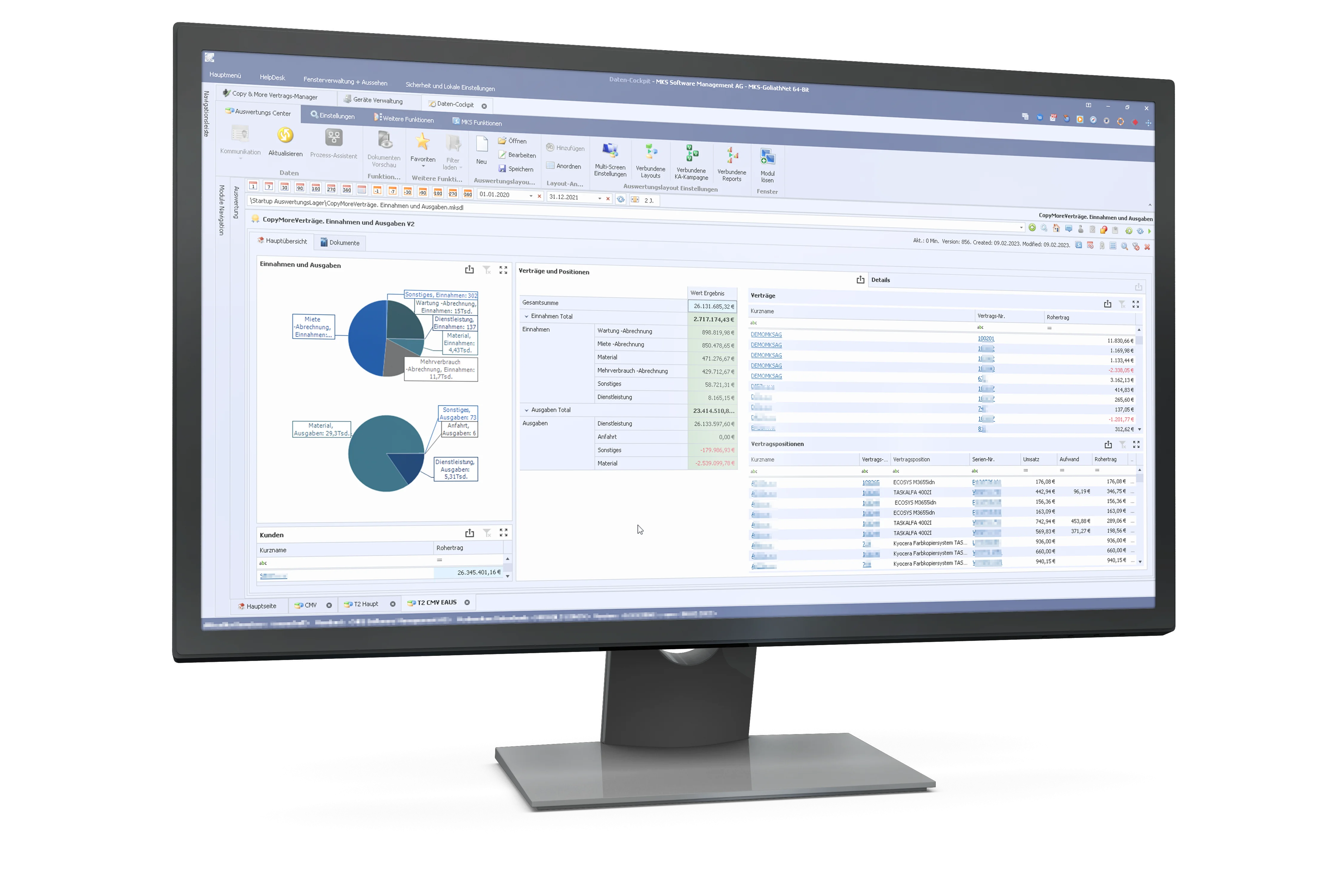 Screenshot der MKS Goliath Software